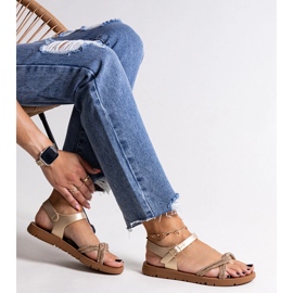 Kultaiset sandaalit koristeltu Claranna-zirkoneilla kultainen 1