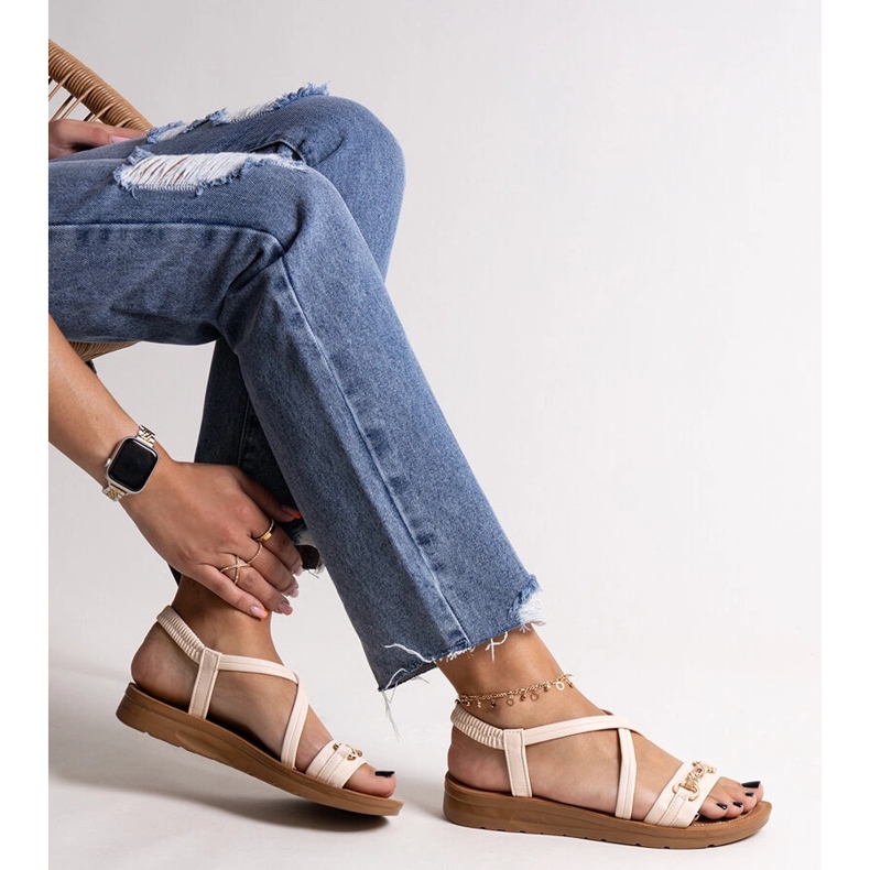 Beiget sandaalit kultasoljilla Pamphila 1