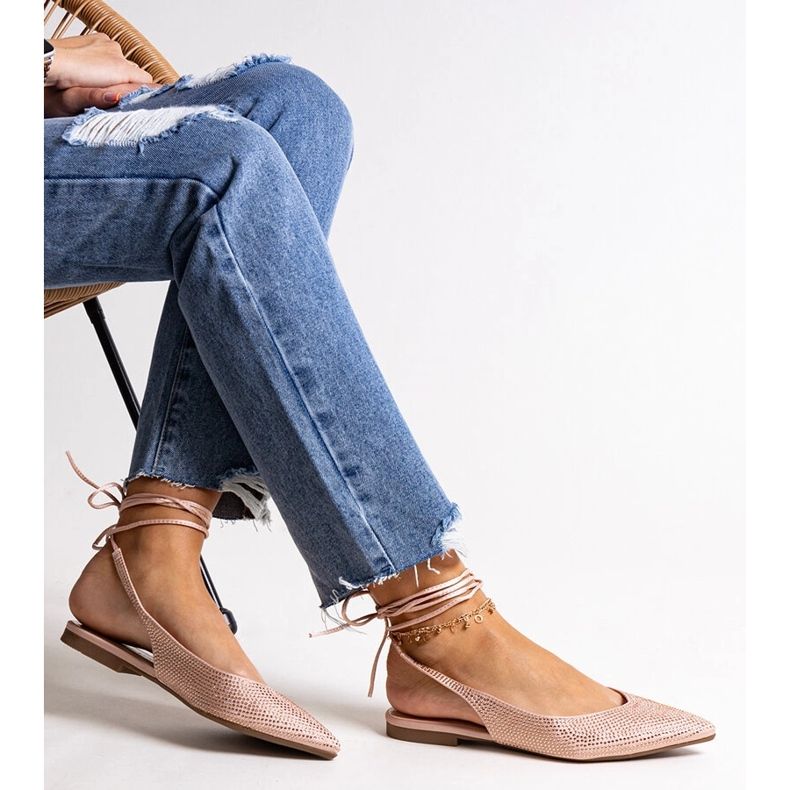 Tyylikkäät nauhalliset vaaleanpunaiset balettiasut strassikivillä vaaleanpunainen 1