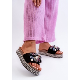 Naisten varvastossut Koristeilla S.Barski HY077 Musta 2