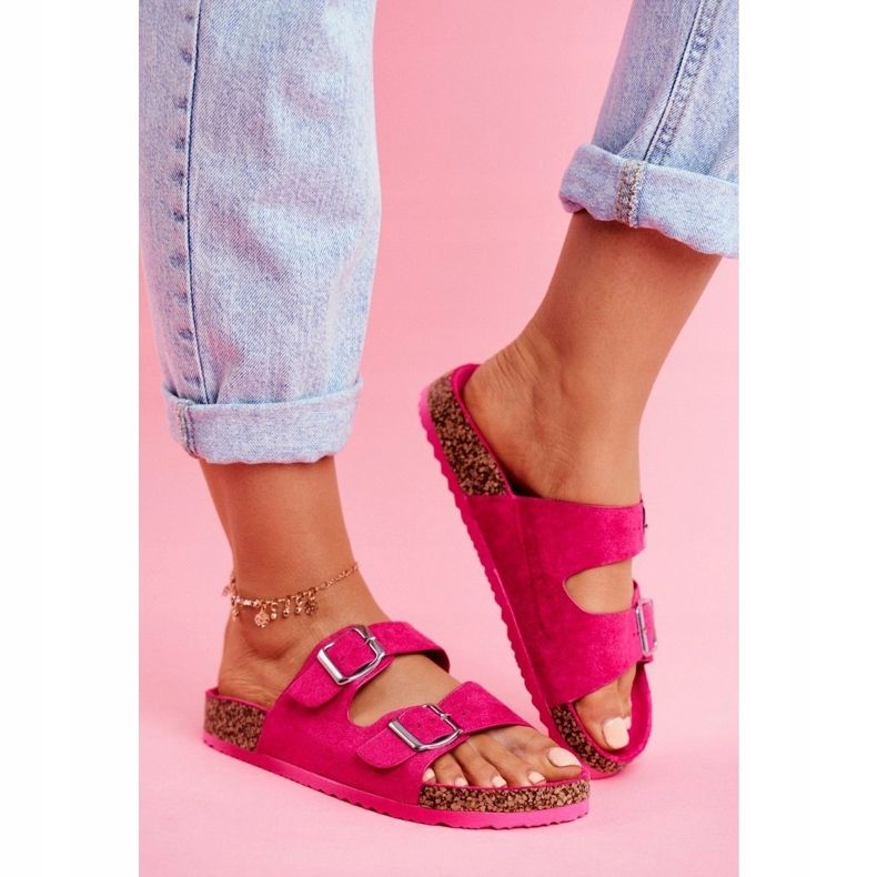 EVE Naisten tossut korkissa soljilla Fuchsia Si Senor vaaleanpunainen 1