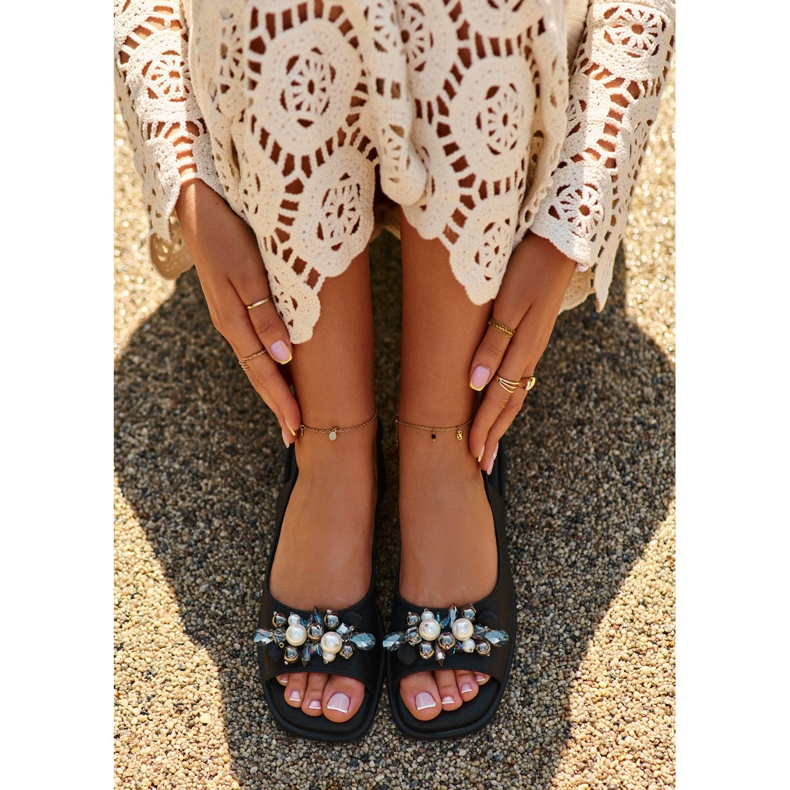 Naisten sandaalit koristeilla S.Barski KV27-004 Musta 1