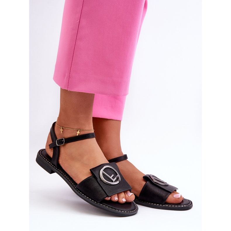 Naisten sandaalit koristeella S.Barski KV27-045 Musta 1