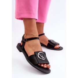 Naisten sandaalit koristeella S.Barski KV27-045 Musta 2