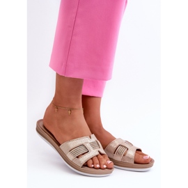 Mukavat kiiltävät naisten varvastossut Inblu BA000050 Gold kultainen 1