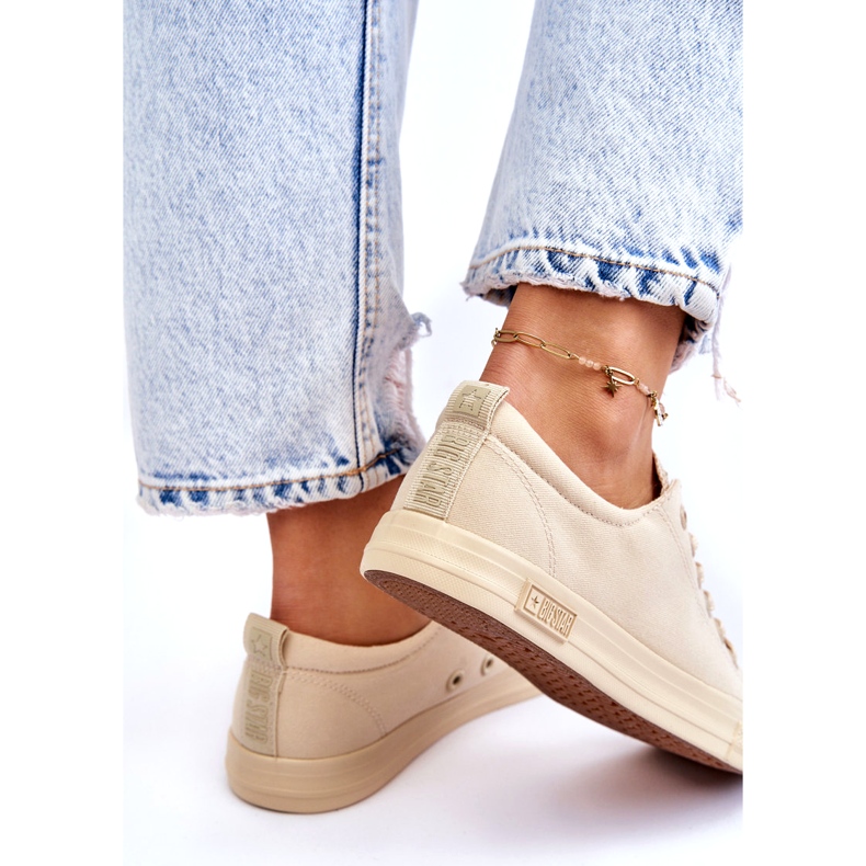 Naisten sileät matalat tennarit Big Star LL274061 beige 3