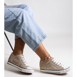 Bez marki Kullankiiltävät Jadwa-korkeat lenkkarit kultainen 1 Bez marki Kullankiiltävät Jadwa-korkeat lenkkarit kultainen 1