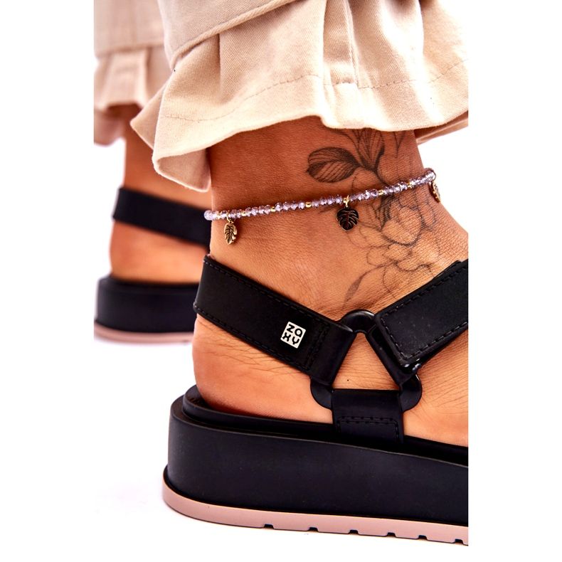 Naisten vegaaniset tarranauhasandaalit ZAXY JJ285017 musta 3