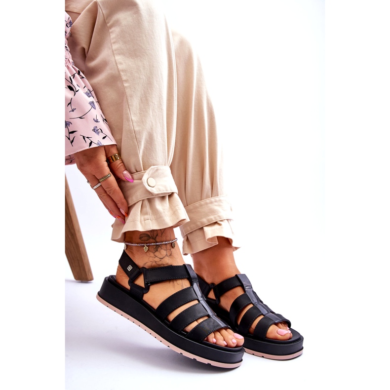 Naisten vegaaniset tarranauhasandaalit ZAXY JJ285017 musta 4