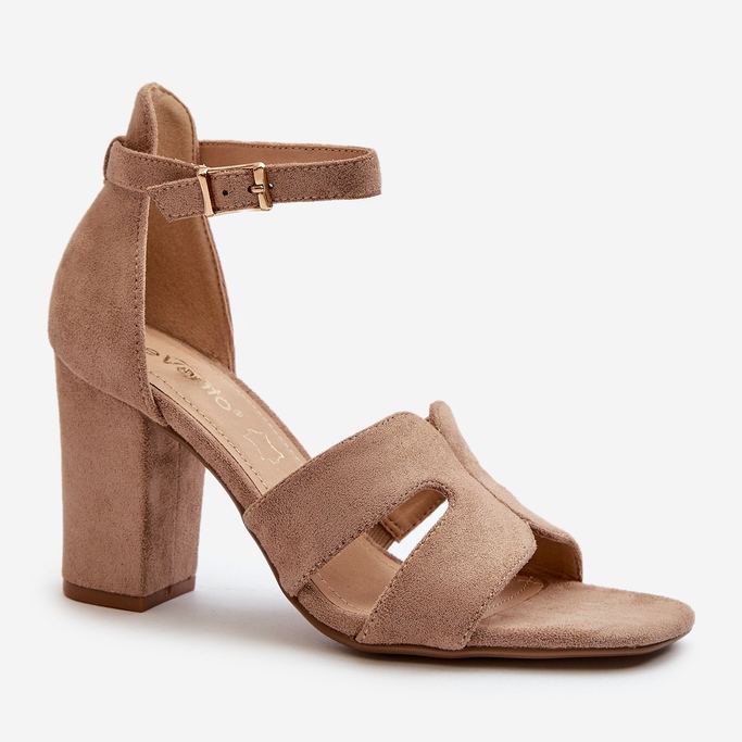 Muodikas mokkanahkakamelin korkokengät ruskea 2