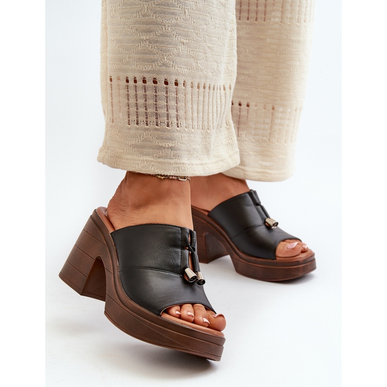 Vinceza Naisten eko-nahasta valmistetut varvastossut, alusta ja lohko, musta Dafira 1