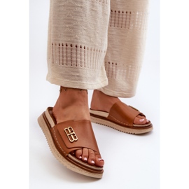 Zazoo 50101 naisten nahkaiset varvastossut, ruskea 2