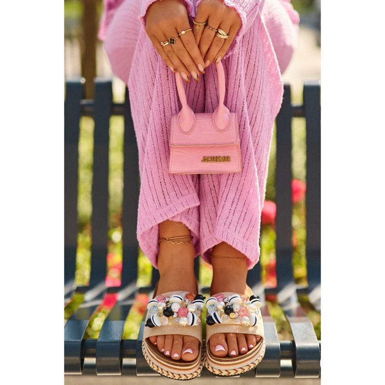 Naisten varvastossut Koristeilla S.Barski HY077 Beige 2