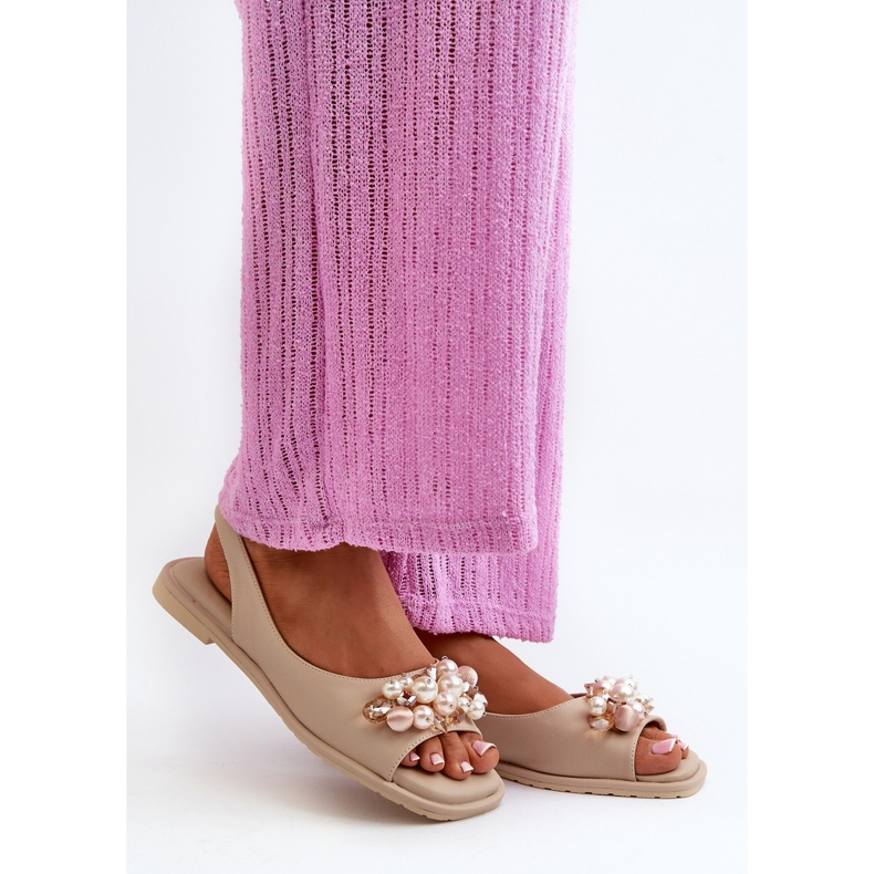 Naisten sandaalit koristeilla S.Barski KV27-004 Beige 2