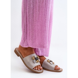 Naisten varvastossut koristeilla S.Barski KV27-031 Beige 1