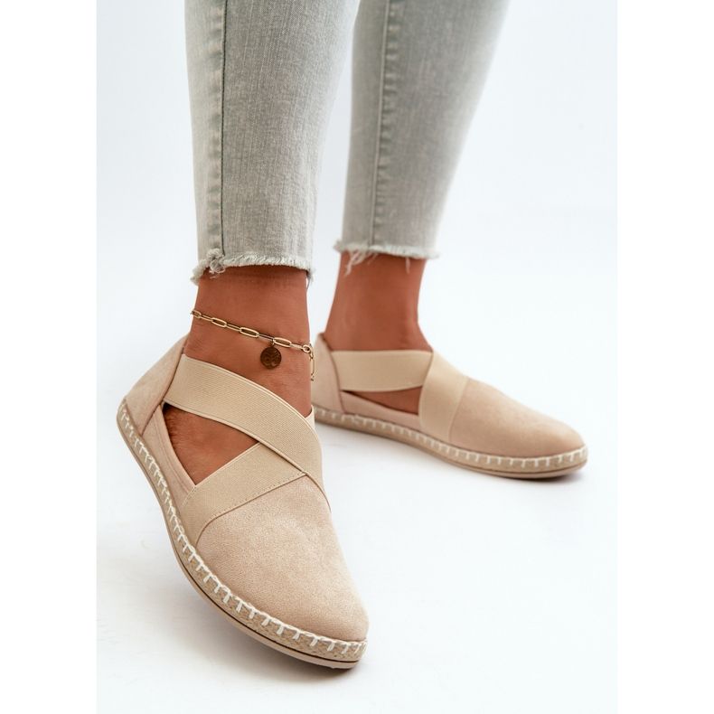 Naisten Eco Suede Beige Espadrilles Joustavat olkaimet Phaedrana 2