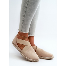 Naisten Eco Suede Beige Espadrilles Joustavat olkaimet Phaedrana 1