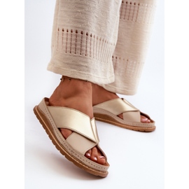 Nahkaprofiiliset varvastossut Maciejka 04986-04 Kulta-beige 2