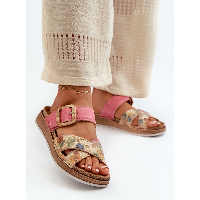 Mukavat naisten varvastossut kukkasoljella Inblu GS000051 Pinkki vaaleanpunainen 2