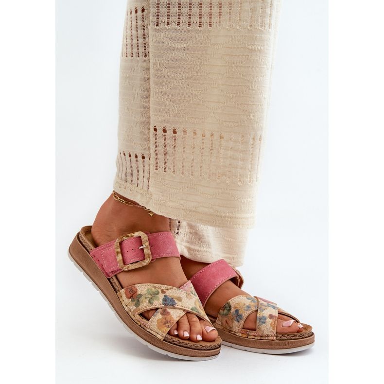 Mukavat naisten varvastossut kukkasoljella Inblu GS000051 Pinkki vaaleanpunainen 1