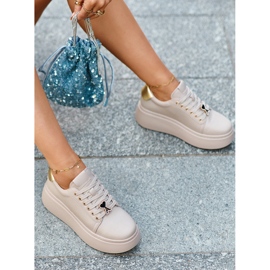 Naisten nahkalenkkarit Platform Beige Vinceza 66700 2