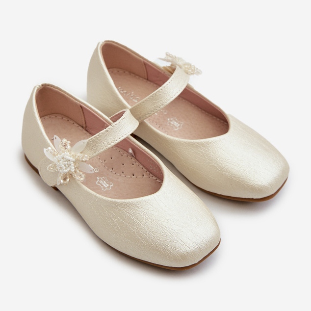 Lasten glitterballerinakengät tarrakiinnityksellä, Beige Jeylin 2