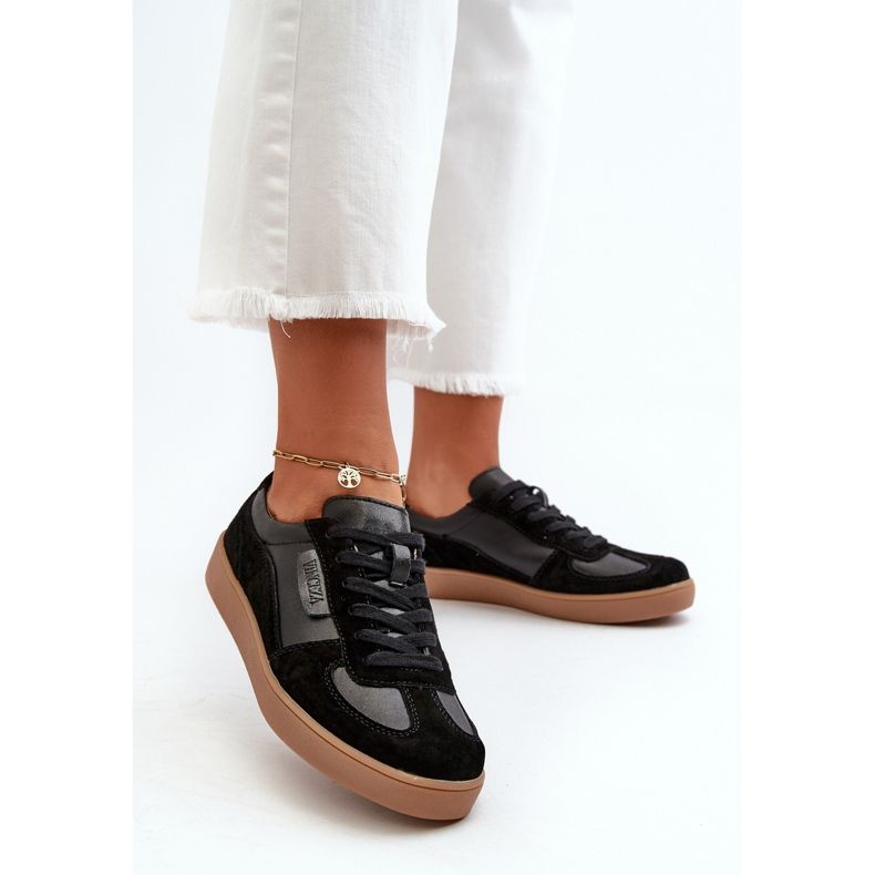 Naisten nahkaiset tennarit, mustat Vinceza 7333 2