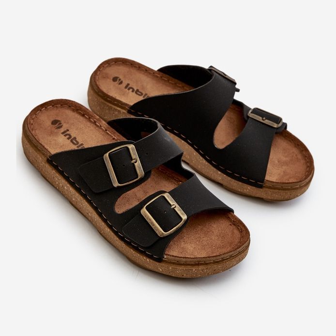 Kevyet ja mukavat miesten varvastossut soljella Inblu MT000016 musta 1