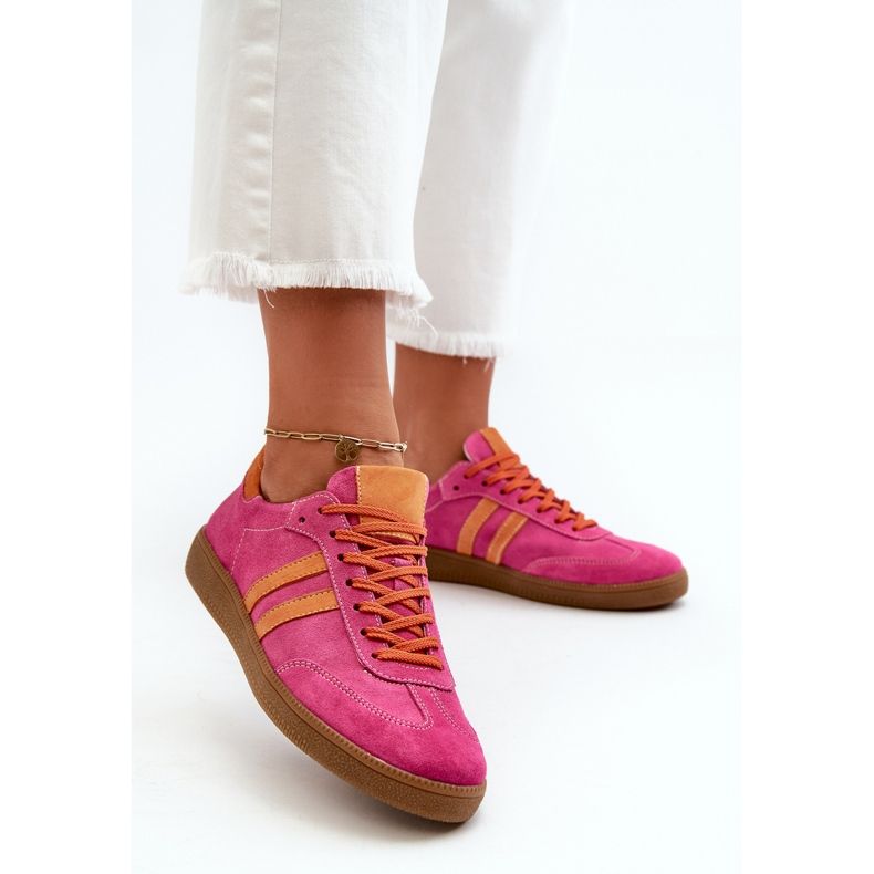 Zazoo N1068 Suede matalat naisten tennarit, fuksia vaaleanpunainen 2