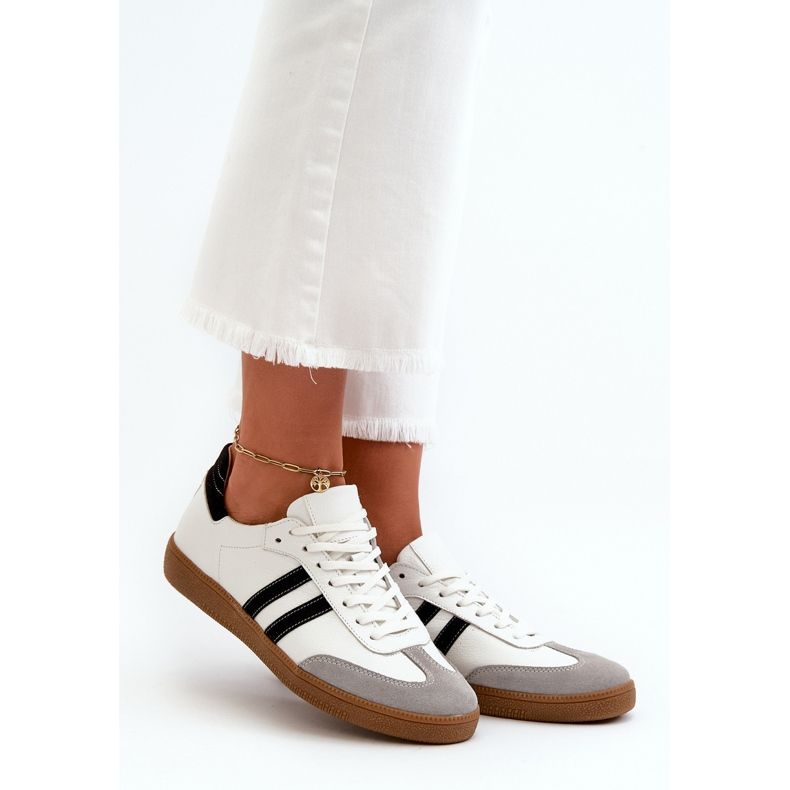 Zazoo N1068 naisten matalat nahkalenkkarit, valkoinen 1