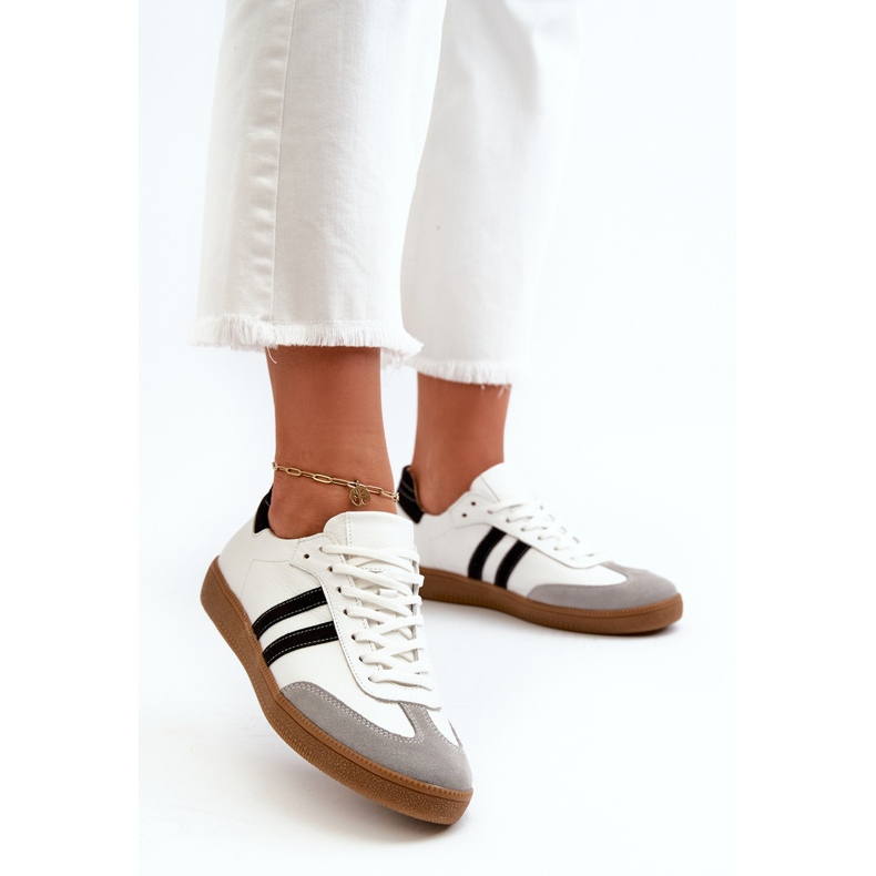 Zazoo N1068 naisten matalat nahkalenkkarit, valkoinen 2