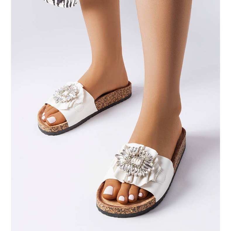 Royn valkoiset korkkipohjalliset tossut valkoinen 1