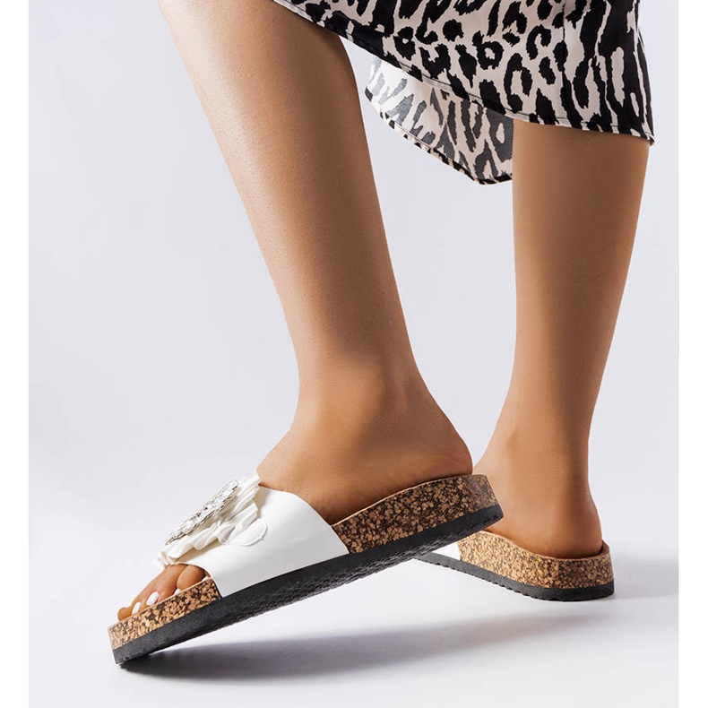 Royn valkoiset korkkipohjalliset tossut valkoinen 2