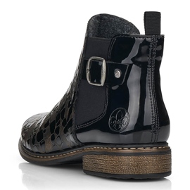 Naisten kiiltonahkaiset Jodhpur-saappaat Rieker Z4965-90 musta 1