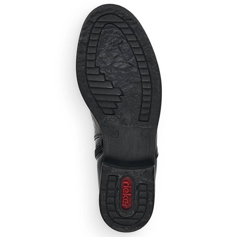Naisten kiiltonahkaiset Jodhpur-saappaat Rieker Z4965-90 musta 2