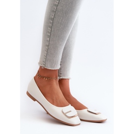Naisten Eco-nahkaballerinat koristeella, valkoinen Edoslli 1