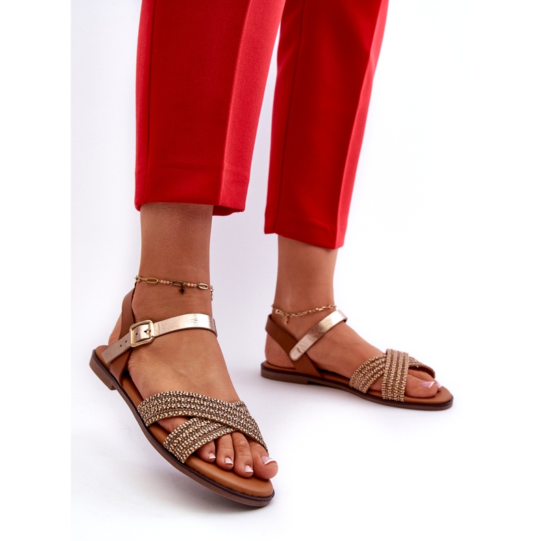 S.Barski MY923 Naisten litteät sandaalit, ruskea 1