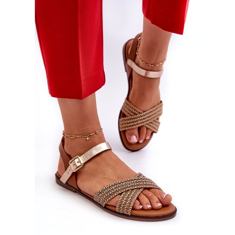 S.Barski MY923 Naisten litteät sandaalit, ruskea 2