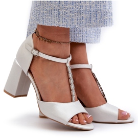 Vinceza Hopeiset korkeakorkoiset sandaalit kuutiozirkonialla hopea 4