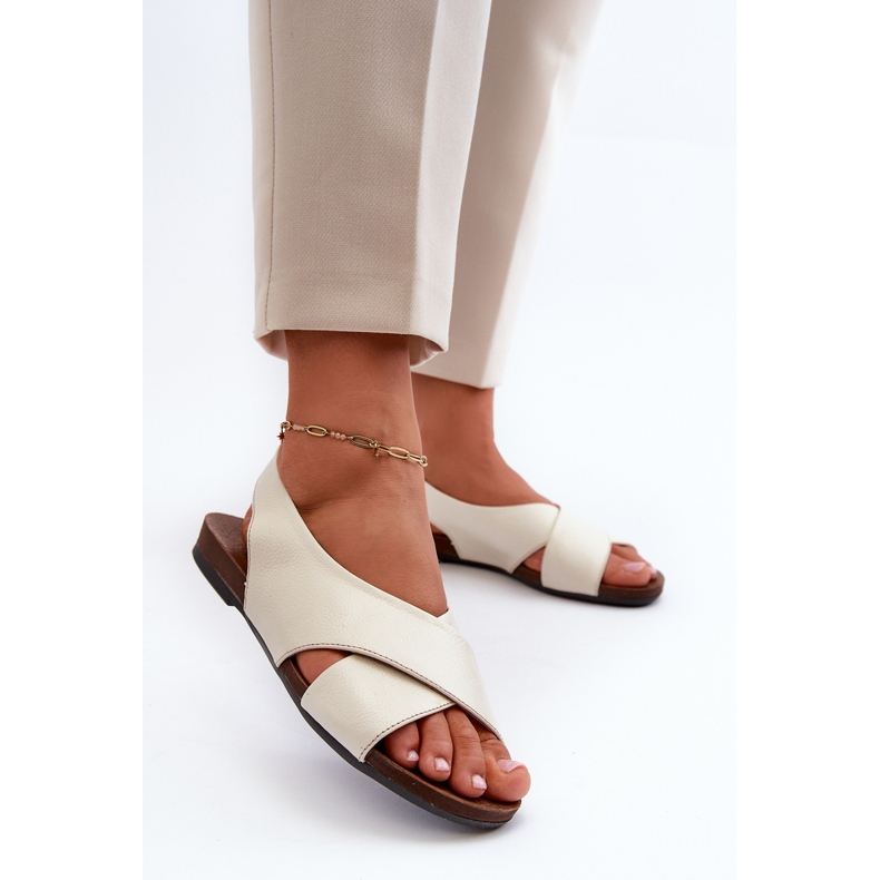 Zazoo 40407 Naisten nahkasandaalit, vaalea beige 2