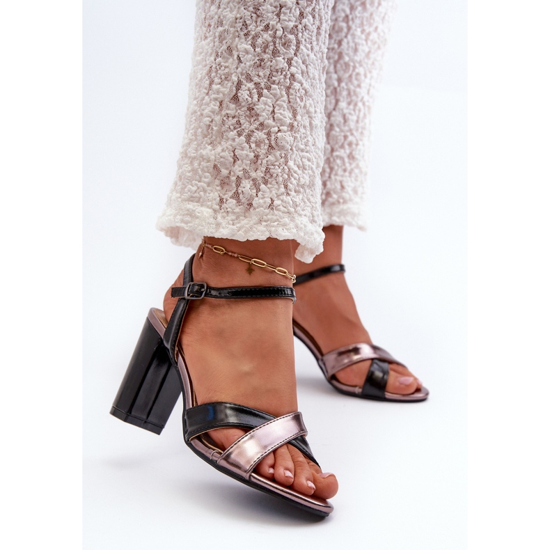 Eco-nahkaiset korkeakorkoiset sandaalit musta Abilica 2