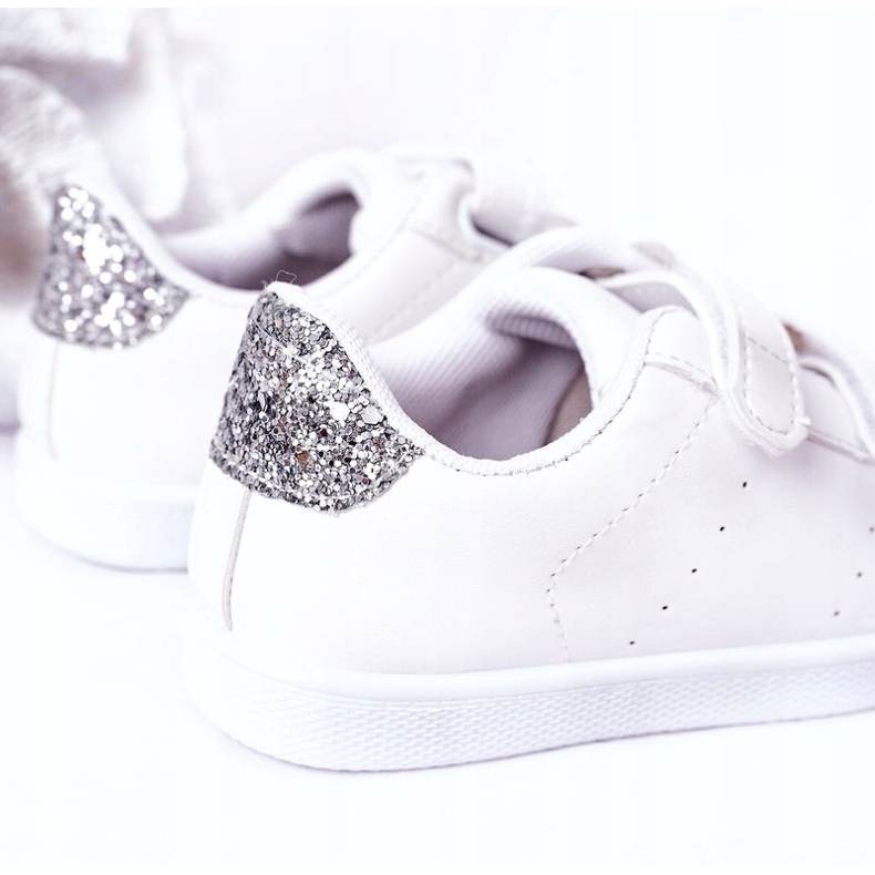 Lasten tarranauhalenkkarit, valkoinen ja hopea 1