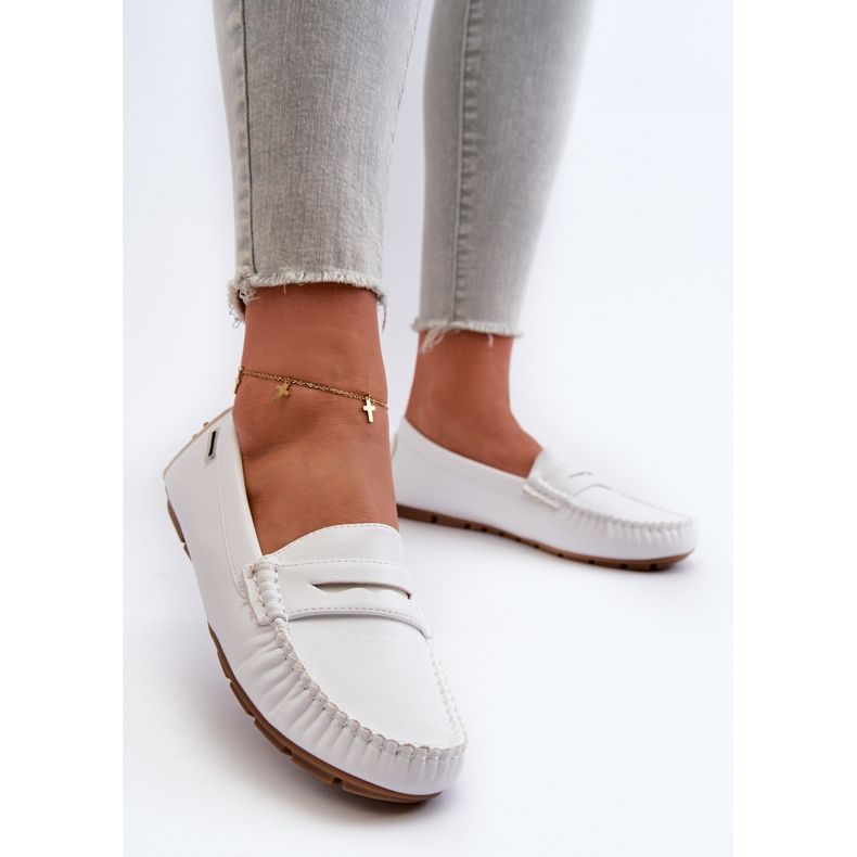 Naisten Eco Leather Moccasins White Rerteria valkoinen 2