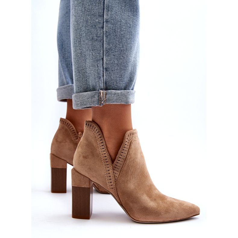 Bella Paris Beiget nilkkurit harjakattoisella kuviolla 3