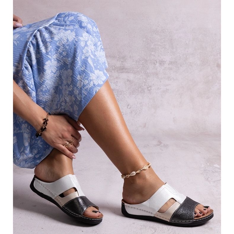 Mustavalkoiset kiiltävät Samanar-diat valkoinen 1