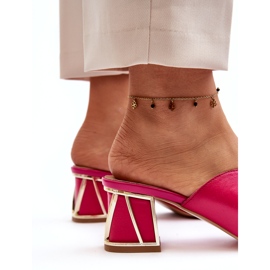 Nahka tyylikäs naisten kantapää Laura Messi 2771 Fuksia vaaleanpunainen 4