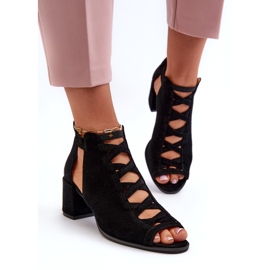 Naisten mokkanahkaiset korkokengät Maciejka 06456-01 musta 4