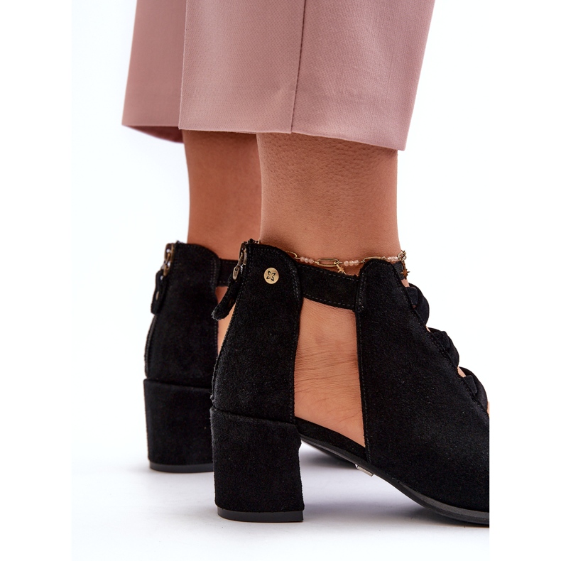 Naisten mokkanahkaiset korkokengät Maciejka 06456-01 musta 5