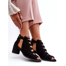 Naisten mokkanahkaiset korkokengät Maciejka 06456-01 musta 7