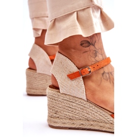Suede Espadrilles Wedge Sandaalit Oranssi Cammer 7 Suede Espadrilles Wedge Sandaalit Oranssi Cammer 7